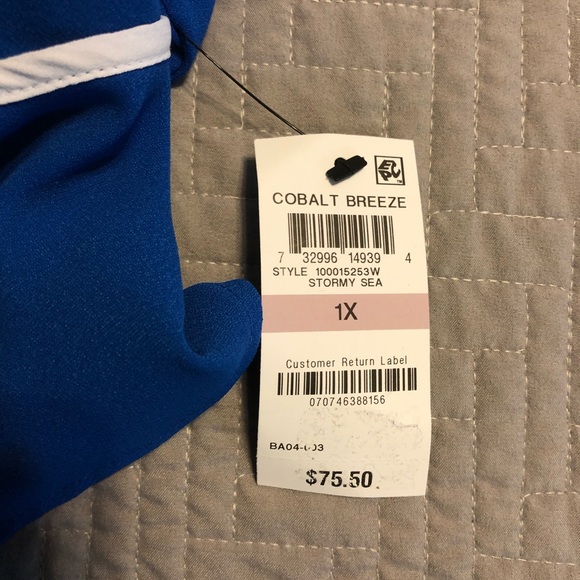 Alfani Cobalt Pipe Sleeve Top - Picture 8 of 13